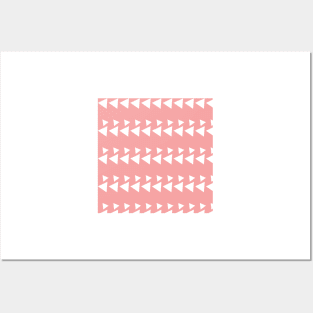 Salmon pink triangles pattern Geometric design Posters and Art